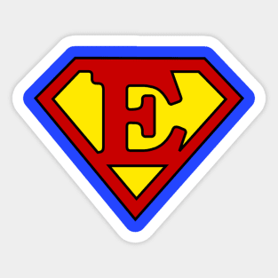 Superhero Symbol Letter E Sticker